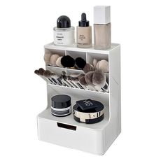 HATAE SMOL 每日桌面整理盒 6格收納抽屜櫃, 1個, 白色 + 白色