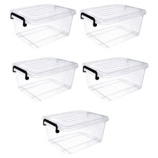MINEING 多功能塑膠收納箱 小型1號 7.402, 5個, 透明