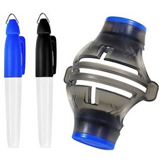 Ecobell 360度旋轉高爾夫球畫線器 雙色油性筆組, 藍色(畫線器), 1套