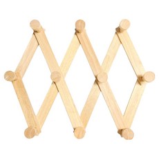 原木藝術伸縮衣架 大, 1個, 米色