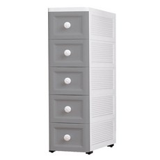 抽屜夾縫儲物收納櫃 密封款 5層, 1個, 灰色