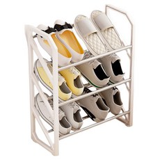 J.HOME 斜式階梯式簡易安裝鞋架收納架, 白色, 1個