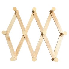 原木藝術伸縮衣架 中, 1個, 米色