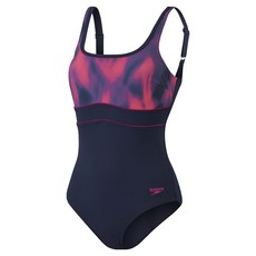 speedo 女士塑身曲線Eclipse印花亞洲版型連身泳衣 8-00324315771