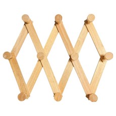 原木藝術伸縮衣架 特大, 1個, 米色