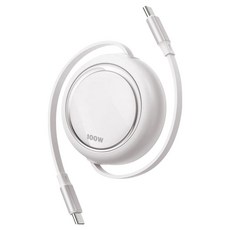 뉴클 C타입 자동감김 초고속 충전 릴케이블 100W, 화이트, 1개, 100cm