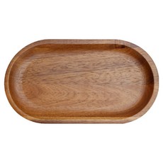 힘룸 튼튼한 원목 우드 트레이, 작은 타원형 트레이, 1개