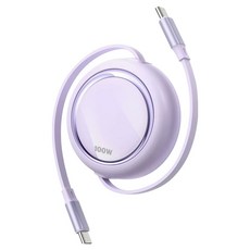 NUCLE Type-C 自動捲線 超高速充電捲線 100W, 紫色, 1個, 100cm