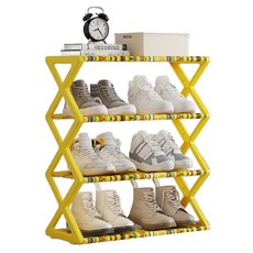 Pavorabo DIY鞋架 鞋櫃 42 x 49.5 x 18.5 cm, 4層, 黃色