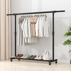 Roomxyd I字型移動式衣架, 黑色