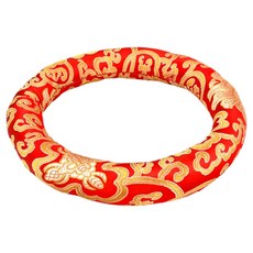 Greenuer 冥想頌缽圓形底座墊 25cm, 1個, 混合色