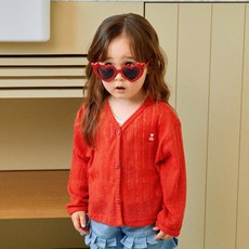 First Blue 兒童莉莉緹花針織開襟衫