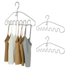 HANEE 善用空間 高強度鋼製掛鉤衣架, 銀色, 3個