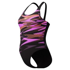 speedo 女款 Placement Muscleback 亞洲版型連身泳衣 8-00375217926