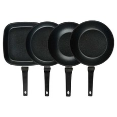 퀸센스 디너 후라이팬 세트 4개, 브라운, 사각팬 27cm + 후라이팬 28cm + 궁중팬 24cm + 궁중팬 28cm, 1세트