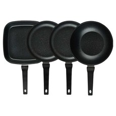 퀸센스 디너 후라이팬 세트 4개, 브라운, 사각팬 27cm + 후라이팬 24cm(2p) + 궁중팬 24cm, 1세트