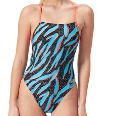 speedo Space Tiger 網格綁帶式連身泳裝 8-00406417529