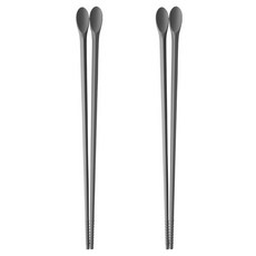 이지실리 실리콘 스푼겸용 튀김 요리 젓가락, 딥그레이, 2개