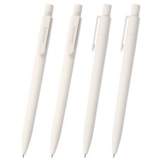 Momodi超低黏度按壓式瞬乾原子筆 0.38mm, 牛奶象牙, 4個