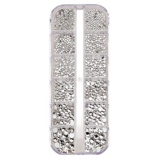 KODACHIEF DIY 水鑽收納盒 12格, 銀白色, 1440個