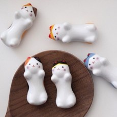 仰望天空的貓咪筷架5件組, 1套, 混色