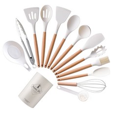 Gajuga Shop 矽膠廚具, 1套, 白色, 14件組