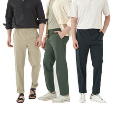 Chevignon 男士棉質混紡基本款鬆緊長褲3件組 CVSMH102