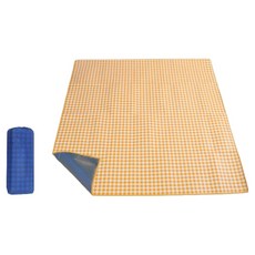 Alice Home 便攜式露營野餐墊 2.5mm + 收納袋組合, 黃白格紋