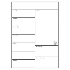 Alice Home 冰箱磁鐵留言板 A3 週計畫表 VK0011, 薄膜
