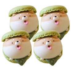 Lucy Market 馬卡龍 甜點 DIY 材料 綠色 小狗 20mm, 4個