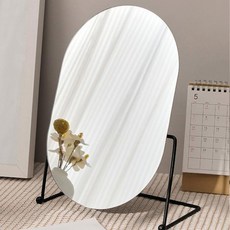 Moneypool 無框橢圓形中世紀風格化妝臺立鏡, MF 黑色