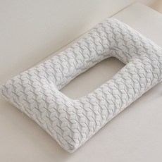 Ez2mk A210 穿環護耳防壓耳洞枕頭, 1個, 圖案白