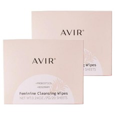 AVIR 低刺激弱酸性女性私密處清潔濕巾 20片, 7g, 2個