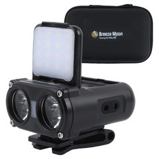 브리즈문 2세대 나이트 브레이커 팝업 듀얼 LED 캠핑 헤드랜턴 + EVA케이스 세트, 모던블랙, 1세트