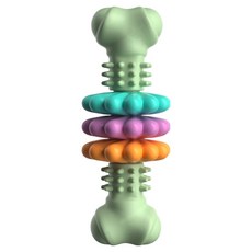 순잠 반려동물 튼튼한 이갈이 치석제거용 씹는 장난감, 그린, 1개