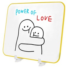 Kania 每日備忘板 黃色邊框 雙面立式白板, 塑膠軟邊