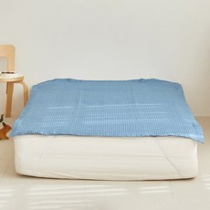 마틸라 리틀썸머 풍기인견 키즈 고정밴드 침대패드, 엠버블루