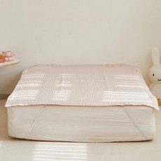 마틸라 리틀썸머 풍기인견 키즈 고정밴드 침대패드, 밀크로즈