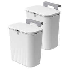 SHCJ 生活采家 壁掛掀蓋滑蓋廚餘垃圾筒, 2個, 白色