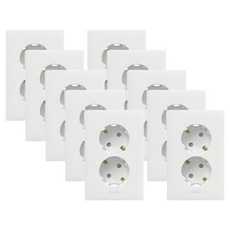 Legrand 羅格朗 Apella白色 Simple 2孔嵌入式插座 45度針腳型, 10個