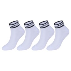 프로스펙스 남성용 미들로고 쿠션 단목 스포츠양말, 화이트, 4개