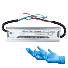 DYLED 照明設備用 LED Simple 轉換器 smps 200W 24V + 丁腈手套 2件組, 1套