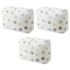 리빙공감 생활방수 의류 이불 수납 보관함, 플라워, 3개