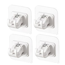 AHOYE 防水超承重窗簾桿固定夾 免打孔 4個, 1組, 單一顏色