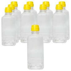 大慶 P 長方形醬料瓶 + 黃色蓋, 10個, 480ml