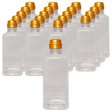 Daekyungpetsaneop P 長方形醬料瓶 + 金色瓶蓋, 20個, 480ml