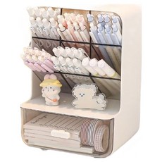 Glowus 書桌收納筆筒 白色十字交叉, 1個, 混合色