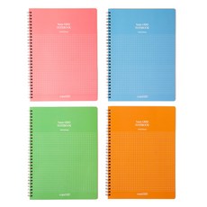 Studio 8 格線筆記本 4入組 5mm, 混合色, 1套