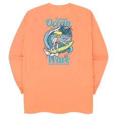 夏日海洋寬鬆版型防曬長袖T恤