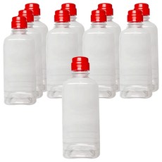 大庚 P 長方形醬料瓶 + 紅色蓋, 10個, 480ml